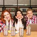 4 Pcs Book Lover Glass Cups with Lid and Straw Christmas Gifts for Bookish 16 oz Drinking Glasses Iced Coffee Cups Can Shape Mug Tumbler for Christmas Women Men Birthday Party Favor Gift