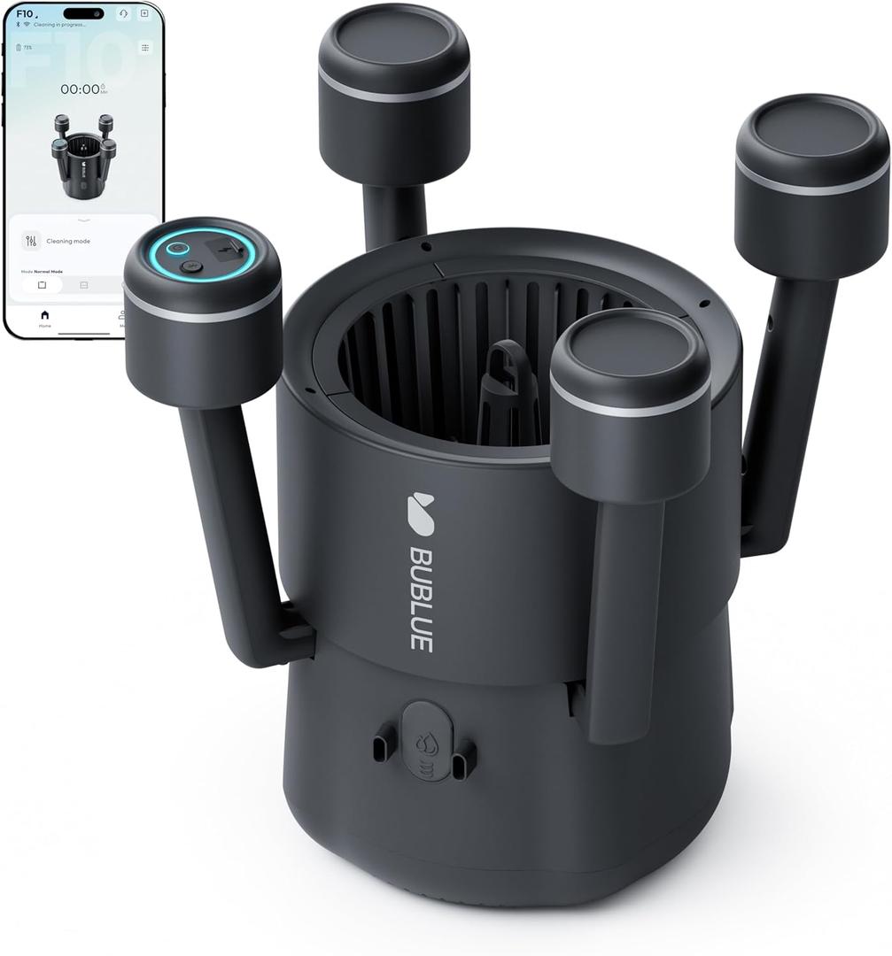 F10 Robotic Surface Skimmer, Pool Cleaner with Powerful Suction, Dual Motor, 5L Filter, Dual Cleaning Modes, Smart App Control, One-Tap Docking, LED, AI Navigation, for Pools up to 538 Sq.Ft. (Black)