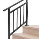 Metty Metal Hand Rails for Outdoor Steps3 Steps Stair Handrail & Indoor Stair Railing KitRailings for Outdoor Steps for Fence & Outdoor Steps(3 Step- Black)