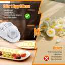 3-In-1egg Slicer For Hard Boiled Eggs,Stainless Heavy Duty Steel Egg Slicer Kitchen Gadget, Fit Strawberry,Apple,Banana,Cherry,Tomato,White