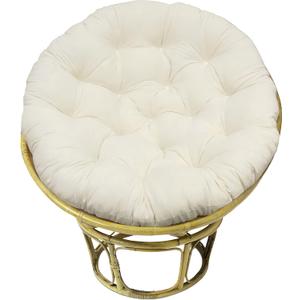 COTTON CRAFT Papasan Chair Cushion - 100% Cotton Duck Fabric Plush Thick Soft Overstuffed Floor Seat Standard 45" Round Chair Swing Chair Patio Den College Dorm Papasan - Ivory
