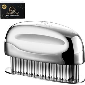 Meat Tenderizer Tool - Hand Held Blade Tenderizer for Meat - Ultra Sharp Needle Blades 100% Stainless Steel - Heavy Duty Kitchen Gadgets - Cooking Gadgets for Tenderizing Chicken, Steak, Veal, BBQ