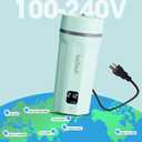 balbali 18.6oz Portable Kettle for Travel 100-250V Dual Voltage for International/Global/Europe - 6 Preset Travel Electric Kettle Hot Water Boiler/Heater/Warmer/Tea Maker - Green (550mL)