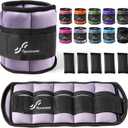 Sportneer Adjustable Ankle Weights Set - 1 Pair (2-10 lbs) Removable Sandbags for Women & Men, Comfortable Neoprene Leg Weights for Walking, Running, Pilates, Yoga, Home Workout & Physical Therapy (Lavender)