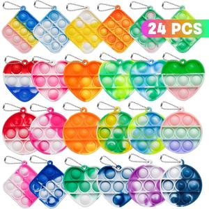 Pop Fidget Toys Bulk Its 24 Pack Easter Egg Fillers Basket Stuffers for Kids Party Favors Mini Pop Keychain It Small Fidgets for Classroom Prizes Student Gifts Carnival Birthday Goodie Bag Stuffers