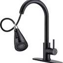 Modern Kitchen Faucets with 3 Modes and Pull Down Sprayer, Matte Black Stainless Steel High Arc Single Handle 360 Swivel Kitchen Sink Faucets 1 or 3 Hole for Farmhouse Laundry Camper Rv Bar