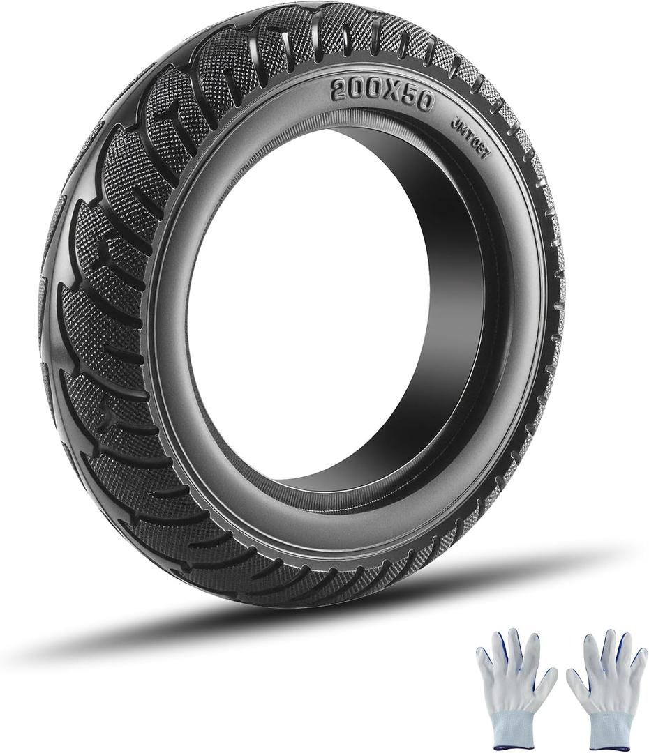 200x50 8"x2" Scooter Wheel Solid Tire Electric Scooter Front Solid Non-Pneumatic Tire with Hub Replacement for Electric