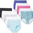 Hanes Women's Underwear Pack, 10-Pack, Full-Coverage Cotton Blend Panties, Moisture-Wicking Underwear for Women, XL