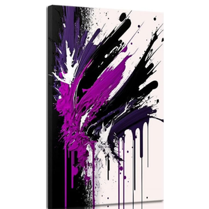 Large Modern Abstract Canvas Wall Art For Living Room Purple Black White Minimalist Wall Art Deco Posters Prints For Bedroom Office