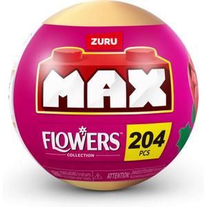 ZURU MAX Premium Garden Building Bricks Collection, Long Flowers Set with 2 Flowers, up to 233 Pieces, 10 Designs to Collect