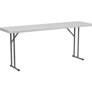 Flash Furniture Elon 6' Plastic Folding Training and Event Table, Rectangular Folding Training Table with 220-lb. Static Weight Capacity, White (18"W x 72"L)