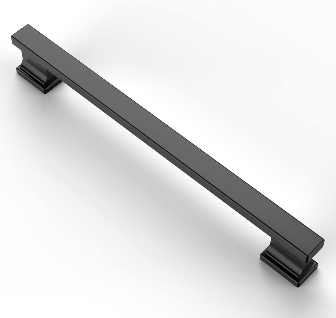 Asidrama 10 Pack 6.3 Inch(160mm) Matte Black Kitchen Cabinet Handles, Cabinet Pulls Kitchen Cabinet Hardware for Cupboard Drawer Pulls