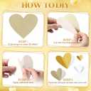 200 Pcs Heart Wall Decoration 3D Heart Stickers Glitter Paper Wall Decal for Office Bedroom Bathroom Wedding Anniversary Home Decor 4 Different Sizes(Gold and White)