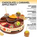 Nostalgia Chocolate & Caramel Fondue Pot, 25 Sticks, Fondue Machine with Decorating and Toppings Trays, Brown, one size