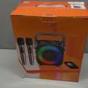 Karaoke Machine, Portable Bluetooth Speaker with 2 Wireless Microphones for Adults & Kids with Lights, Karaoke Microphone with PA System Supports USB/TF/FM/AUX for Home Party Home System Packages (Black)