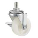 uxcell Swivel Casters 2 Inch Nylon 360 Degree M10 x 15mm Threaded Caster Wheels with Brake White 66lb Capacity 4 Pcs