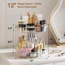 LAMU 2 Pack 2 Tier Lazy Susan Turntable Organizer 12inch Rotating Spice Rack Organization for Cabinet, Kitchen, Pantry, Countertop, Bathroom, Vanity, Medicine Cabinet Organizer, Clear