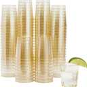 Juvale Shot Glasses - 2 oz Gold Glitter Plastic, 100 Count - Disposable Plastic Shot Glasses & Shooter Cups for Weddings & Birthdays - Recyclable Party Cups