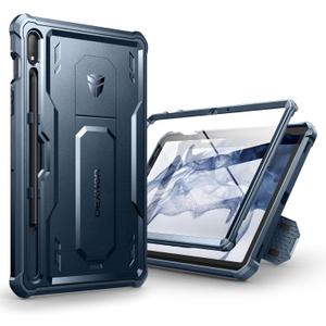 Dexnor Case for Galaxy Tab S8/S7 11 Inch, Built-in Screen Protector & Kickstand - S Pen Holder, Heavy Duty Shockproof Full Body Protective Cover - Blue