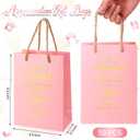 Fulmoon Thank You Gifts Bag Employee Appreciation Paper Bag Bulk, Pink