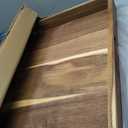 Comfify Extra Large (22") Square Premium Acacia Wood Ottoman Tray with Handles - Use for Serving Food in Style for Dinner, Breakfast, Snacks, BBQ, Entertaining Guests & More - Brown