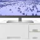 Computer Monitor Stand Riser, Desk Organizer with Drawer, Laptop Stand, Office Desk Accessories & Workspace Desktop Organizers Storage for Office Supplies(White)