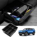 Karltys Under Seat Storage Box Organizer with Partitions for Rivian R1S R1T 2022-2025 Accessories, Hidden Storage Box with Silicone Anti-Slip Mat, ABS Underseat Storage Organizer