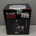 Mueller 12-Cup Drip Coffee Maker - Borosilicate Carafe, Auto-Off, Reusable Filter, Anti-Drip, Keep-Warm Function, Clear Water Level Window Coffee Machine, Kitchen Essentials & Accessories (Black)