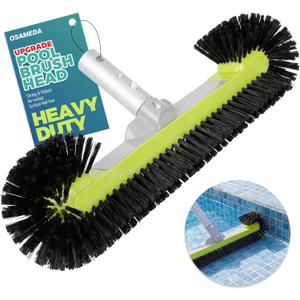 Pool Brush Head for Cleaning Walls with Hemispherical Bristles, Heavy Duty Inground/Above Ground Swimming Pool, Scrub Brush for Tile Flooring Vinyl Pools Fiberglass Fits 1.25 Poles (Charcoal)