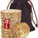 Large Metal Pirate Coins Gold Treasure Coin Set, Metal Replica Spanish Doubloons for Board Games, Tokens, Toys, Cosplay  Realistic Money Imitation for Treasure Chest -Large Size 1.18" (Gold 20 PCS)