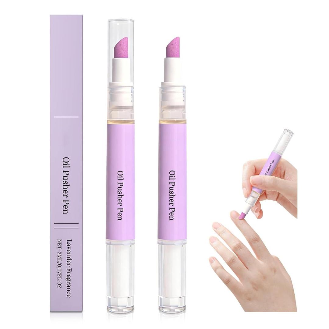 Cuticle Oil Pusher Pen- Ceramic Cuticle Oil for Dry Nails & Cuticles, No Leak Travel Size Cuticle Pusher Pen, Moisturizing Nail Care Treatment for DIY Manicure & Salon Use
