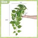 Mkono Fake Hanging Plants with Ceramic Pot, 25" Artificial Plants for Home Decor Indoor Faux Green Leaf Plant with Modern White Planter for Desk Shelf Bathroom Decoration (Pothos)
