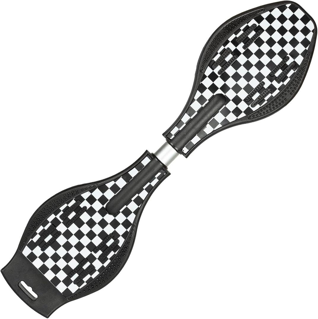 Caster Board, Deluxe Junior Skateboard with Illuminating Wheels for More Excitement,Fun and Visibility, Twistboard for Kids 8+, Upgrade Color