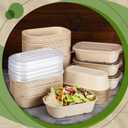 Remerry 100 Sets 23 oz Disposable Bowls with Lids Paper Meal Prep Containers Disposable Paper Food Containers Throw Away Lunch Salad Bowls for Restaurant Party Serving