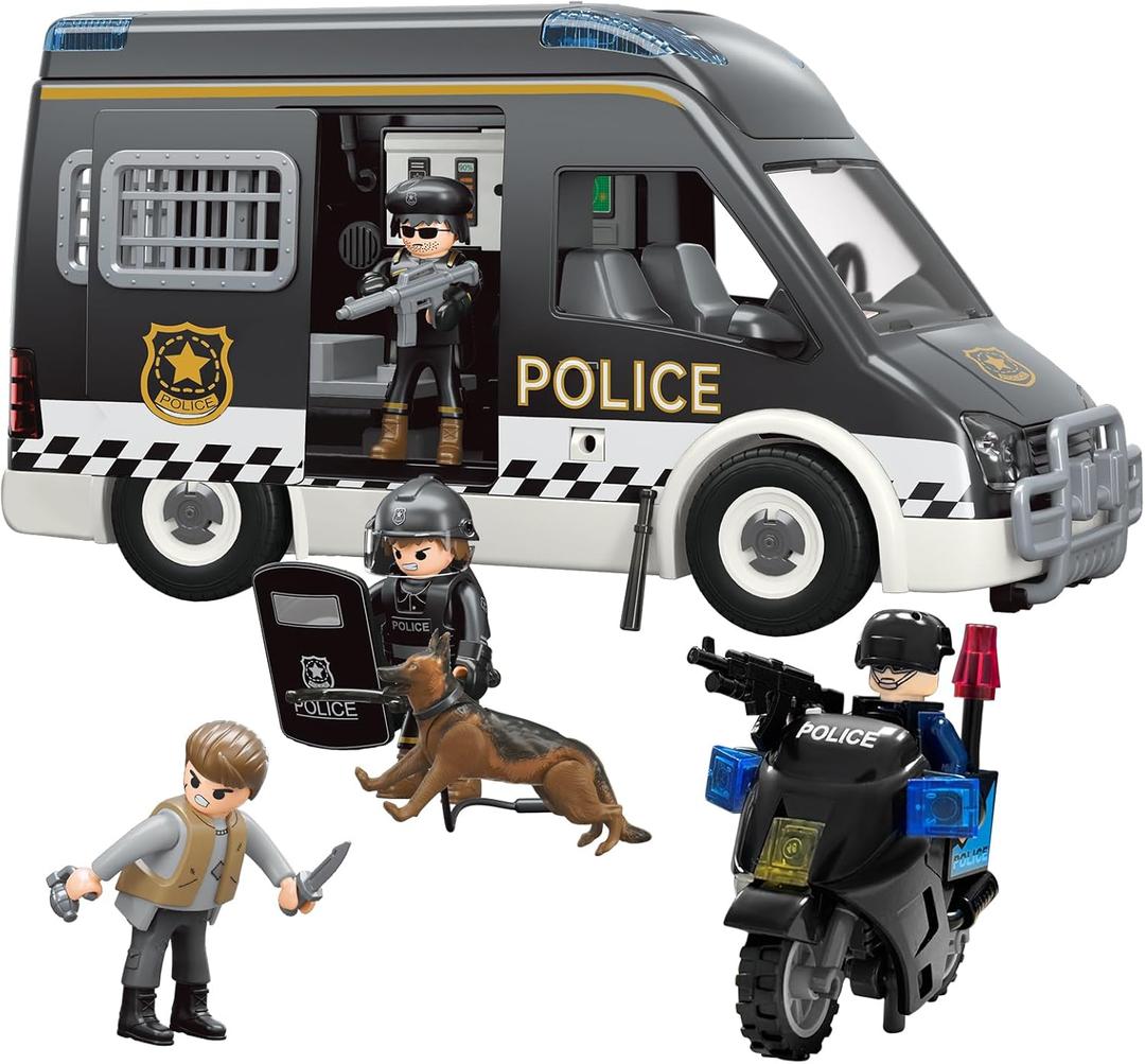 Police Car Toy Truck for Kids 3-8, Large Toy Cars with Lights & Sounds, Emergency Vehicle Toddler Toys, Law Enforcement Role Playset, Play & Learn Toddler Toys Ages 3 4 5 6 7 8 9 10 11 12 (Police)