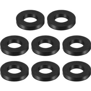 uxcell 8 Pcs Solid Nitrile Rubber Flat Washer DN65 1-5/16" OD x 7/8" ID x 7/32" Thickness Large Washers O Ring Sealing Gaskets, Industrial Flat Rubber Spacer, Black