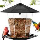 Jealoeur Bird Feeders for Outdoors Hanging Bird Feeder Wild Birds Seed, Black