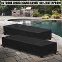 Waterproof Patio Lounge Chair Cover 2 Pack Outdoor Chaise Lounge Covers 600D Weather Resistant Material, UV Protection, Windproof Design Outside Furniture Covers 80" x 28" x 14" H,Black