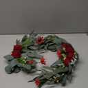 H&W 2pcs Artificial Wedding Arch Flowers for Wedding Sign, Floral Swag Dusty Decor for Reception Ceremony Backdrop Sweetheart Table Red Rose