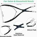 Tape in Hair Extension Tools Kit, Professional Flat Surface Stainless Steel Tape in Hair Extensions Sealing Clamp Plier, Hair Clips, Hair Extensions Styling Tools-Black