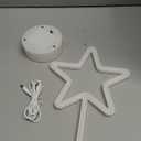 Star Neon Sign Neon Blue Light, USB/Battery Operated LED Sign with Base Stand Star Table Lamp for Night, Blue Christmas Wedding Birthday Decor for Room Bedroom Nursery Classroom Desk Shelf