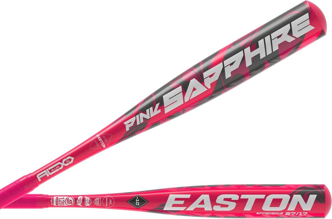 Easton | Sapphire Fastpitch Softball Bat | -10 Drop | 1 Pc. Alloy | Approved for All Fields (28 Inch, Pink)