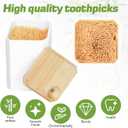Toothpick Holders 2 Pack with 7200 Picks,Round Toothpicks Double-Side Point for Teeth,Food Pick,Appetizers,Cocktails Fruits,Olive&DIY Craft.