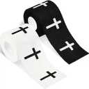2Pcs Christian Athletic Tape 2in x 23ft Cross Sports Tape Religious Cotton Zinc Oxide Sports Wristbands Jesus Cross Wrist Tapes for Football Baseball Athlete Tennis Gymnastics First Aid Injury Wrap