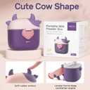 NCVI Baby Formula Dispenser On The Go, Formula Container To Go, Formula Holder for Travel, Outdoor Picnic with Baby Infant, Portable Container for Milk Powder, Snacks, Candy, Fruits (Purple)