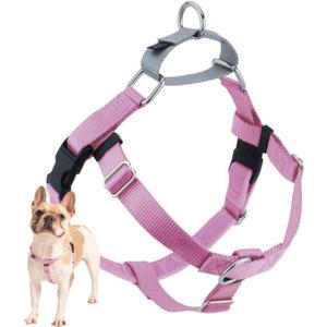 2 Hounds Design Freedom No Pull Dog Harness, Adjustable Harness, Easy Walking & Comfortable Control, Fits Small, Medium & Large Dogs, Solid Colors, Made in USA, 5/8" SM, Rose