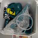 Chicken Feeder and Waterer Set - 3 Gallon/26.5 Pounds, Automatic Chicken Waterer with 4 Cups & 3 Feeder Ports, No Waste Poultry Feeders & Waterers, Chicken Coop Accessories for Hens/Ducks/Poultry (Blue)