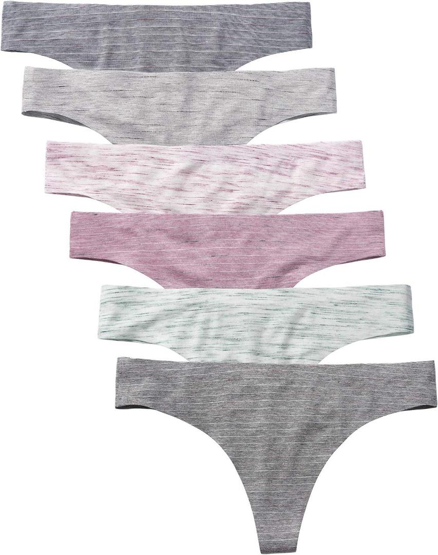 Wealurre Women's Cotton Thong Breathable Panties Low Rise Underwear (Large)