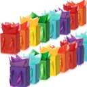Tenare 12 Pcs Small Gift Bags Mini Paper Bags Bulk Tiny with Handle Tissue for Jewelry Gift Wrapping Happy Mother's Father's Day Birthday Graduation Party Supply(4 * 2.75 * 4.5inch,Rainbow)
