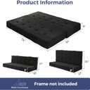 MAXYOYO 8" Foldable Floor Sofa Bed, Tufted Foldable Couch Bed Thick Folding Mattress with Handles, Versatile Folding Sofa Couch for Floor Sleeping, Living Room & Guest Room, Black, Full